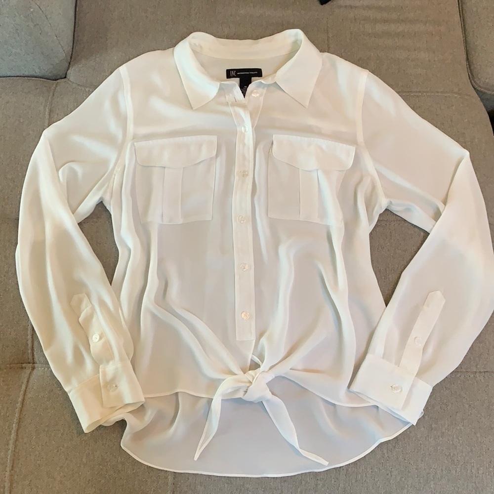 Tie Front Sheer Blouse